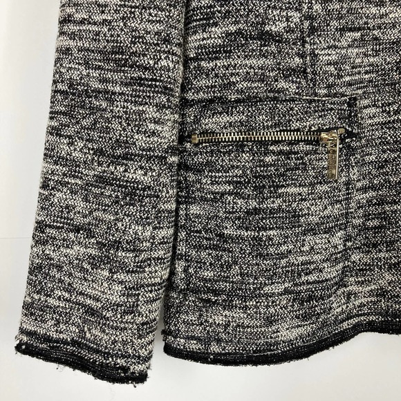 Karl Lagerfeld Tweed Full Zip Blazer Jacket Sz L - Picture 2 of 9